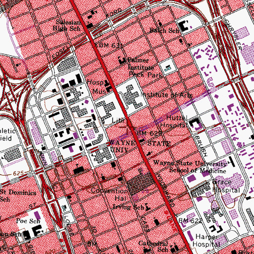 Topographic Map of Schools Center Annex, MI