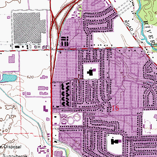 Topographic Map of Schwarzkoff Elementary School, MI