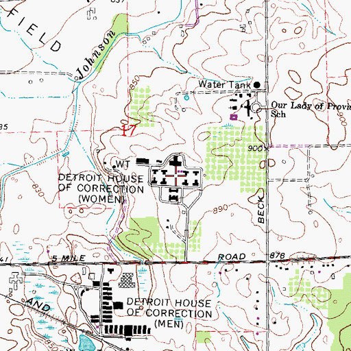 Topographic Map of Scott Regional Prison (historical), MI