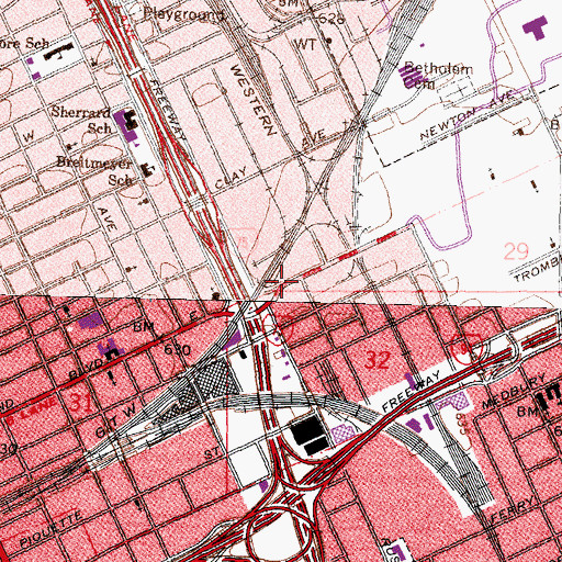 Topographic Map of Second Ebenezer Baptist Church, MI