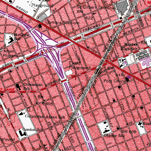 Topographic Map of Second Olivet Baptist Church, MI