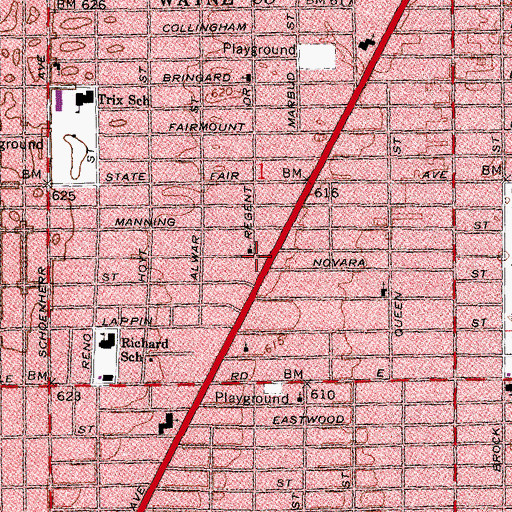 Topographic Map of Second Sweet Home Baptist Church, MI