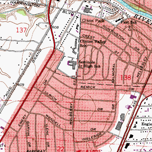 Topographic Map of Seminole Academy, MI