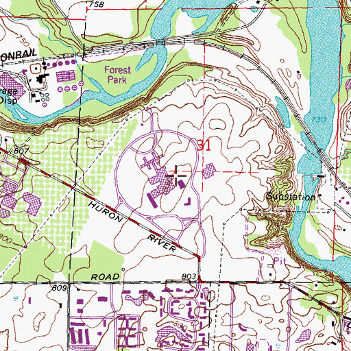 Topographic Map of Senior Health Building, MI