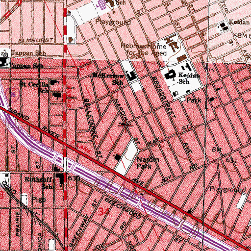 Topographic Map of Seth Temple Church of God in Christ, MI