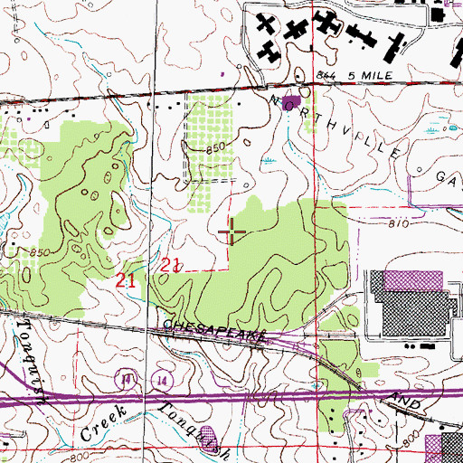 Topographic Map of Sheldon Place I and II Shopping Center, MI