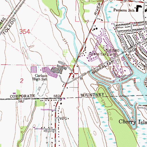 Topographic Map of Shumate Middle School, MI