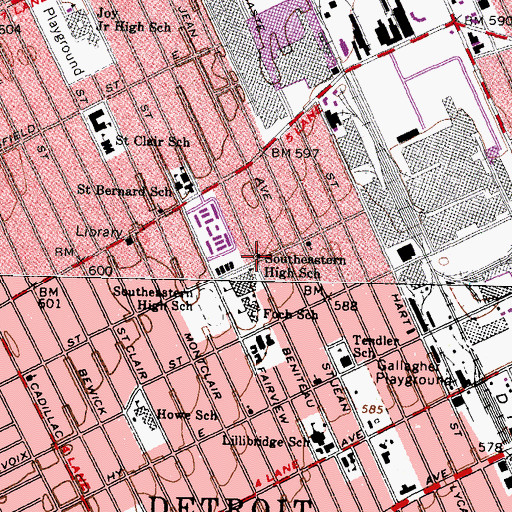 Topographic Map of Siloam Missionary Baptist Church, MI
