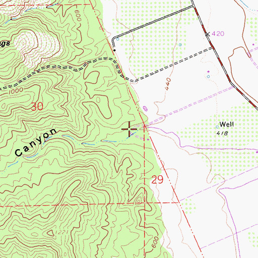 Topographic Map of Johnson Canyon, CA