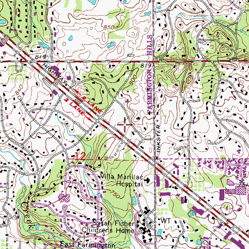 Topographic Map of Sinai Berry Radiology Center, MI