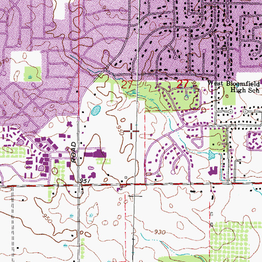 Topographic Map of Sinai Maisel Women's Health Center, MI