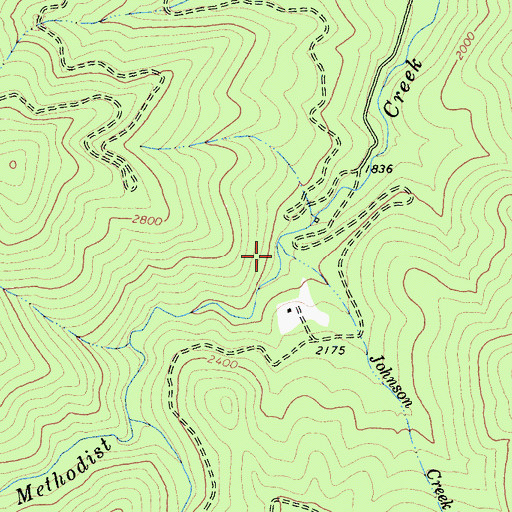 Topographic Map of Johnson Creek, CA