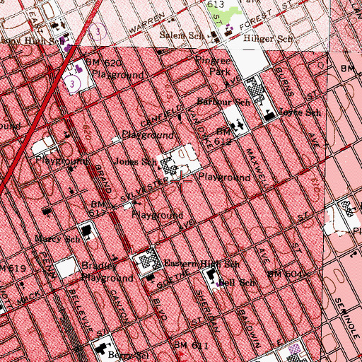 Topographic Map of Sonora Missionary Baptist Church, MI