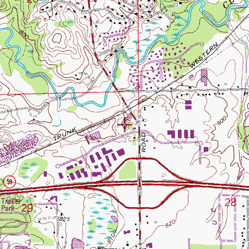 Topographic Map of SOS Building, MI