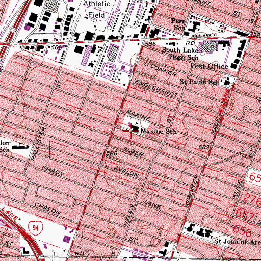 Topographic Map of South Lake Middle School, MI
