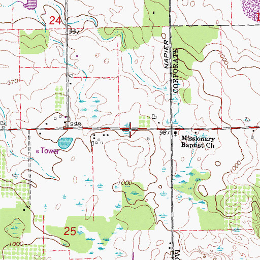 Topographic Map of South Lyon East High School, MI