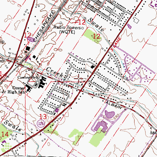 Topographic Map of South Monroe Plaza Shopping Center, MI