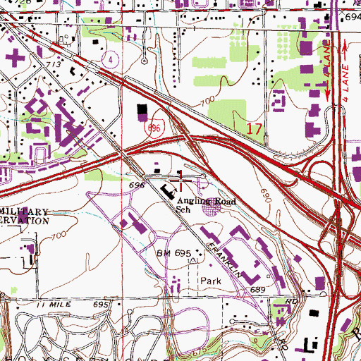 Topographic Map of Southfield City Hall, MI