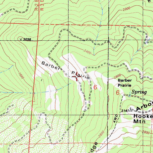 Topographic Map of Johnson Prairie, CA