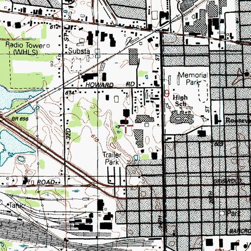 Topographic Map of Stadium Center Shopping Center, MI