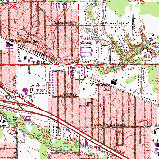 Topographic Map of Steppingstone Center for Gifted Children, MI