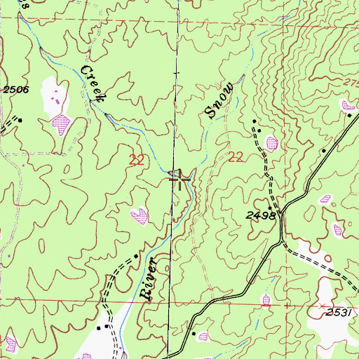 Topographic Map of Jones Creek, CA