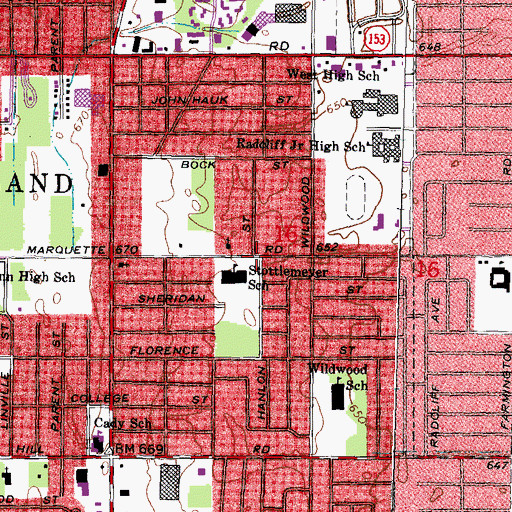 Topographic Map of Stottlemyer Early Childhood Center, MI