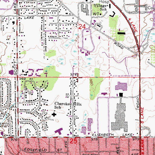 Topographic Map of Summit Crossing Shopping Center, MI