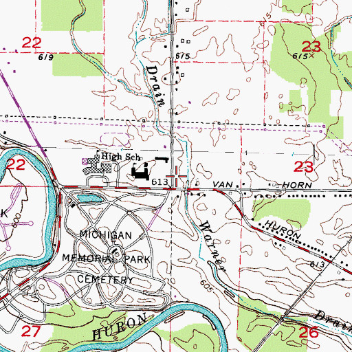 Topographic Map of Sunnyside Kindergarten Center, MI