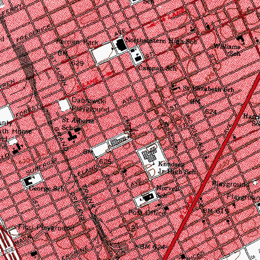 Topographic Map of Sweet Kingdom Missionary Baptist Church, MI