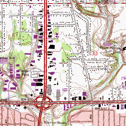 Topographic Map of Syms Shopping Center, MI