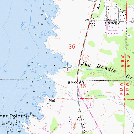 Topographic Map of Jug Handle Creek, CA