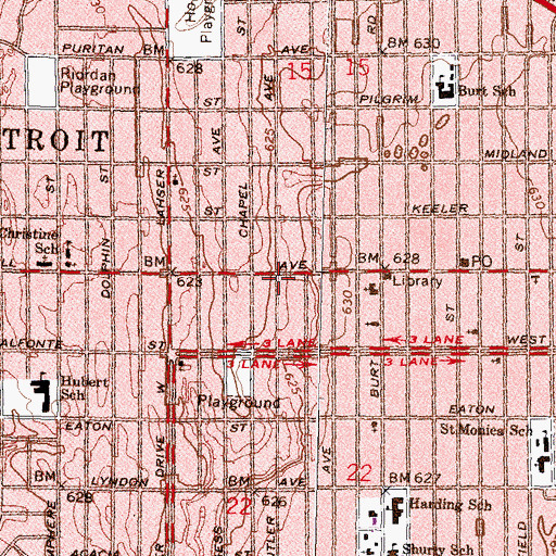 Topographic Map of Tabernacle of Faith Missionary Baptist Church, MI