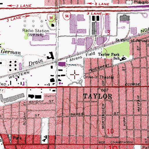 Topographic Map of Taylor Commons Shopping Center, MI