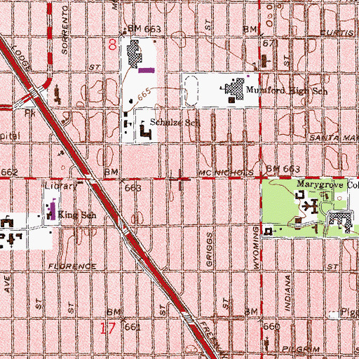 Topographic Map of Tehillim Church of God in Christ, MI