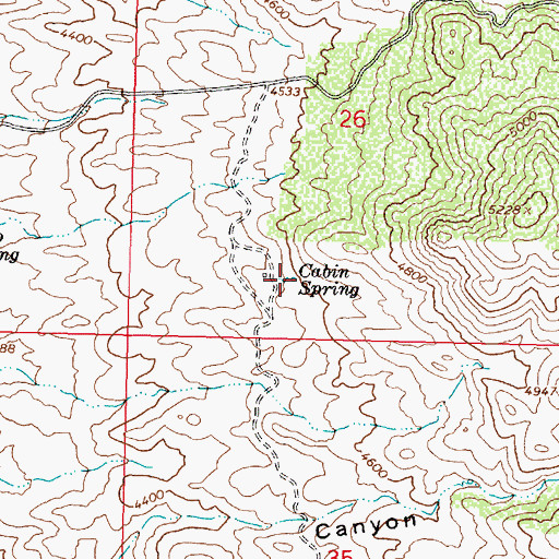 Topographic Map of Cabin Spring, AZ