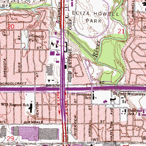 Topographic Map of Telecraft Shopping Center, MI