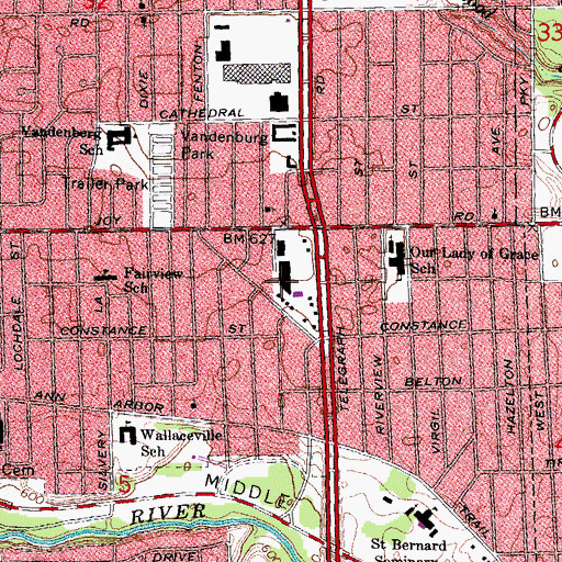 Topographic Map of Tele-Joy Shopping Center, MI