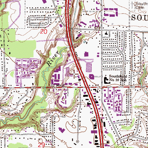 Topographic Map of Tel-Ex Shopping Center, MI