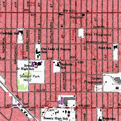 Topographic Map of Temple of Faith Baptist Church, MI