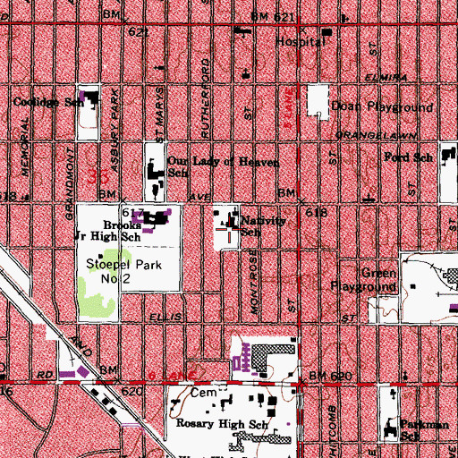 Topographic Map of Temple of Faith Baptist School, MI