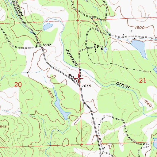 Topographic Map of Jupiter Ditch, CA