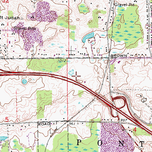 Topographic Map of The Auburn Mile Shopping Center, MI