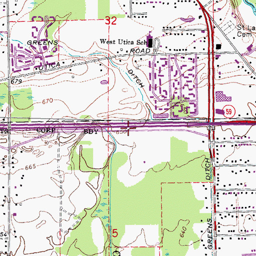 Topographic Map of The Forum at Gateways Shopping Center, MI
