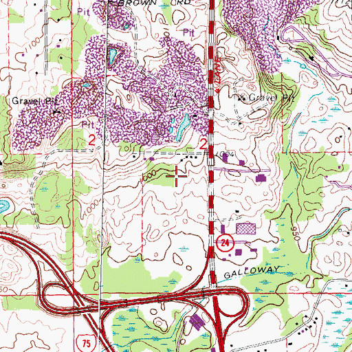 Topographic Map of The Palace of Auburn Hills, MI