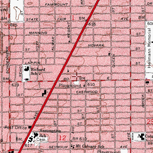 Topographic Map of The Shops at Northeast Village Shopping Center, MI