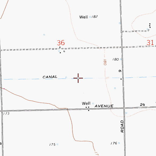 Topographic Map of Justin Canal, CA