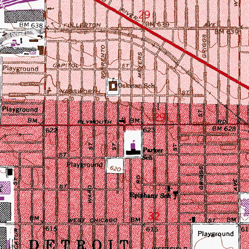 Topographic Map of Third New Hope Baptist Church, MI