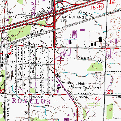 Topographic Map of Thirty-Forth District Court, MI