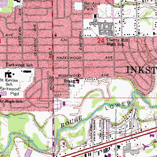 Topographic Map of Thomas-Gist Academy North, MI